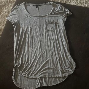 White House Black Market Light Gray Short Sleeve Top